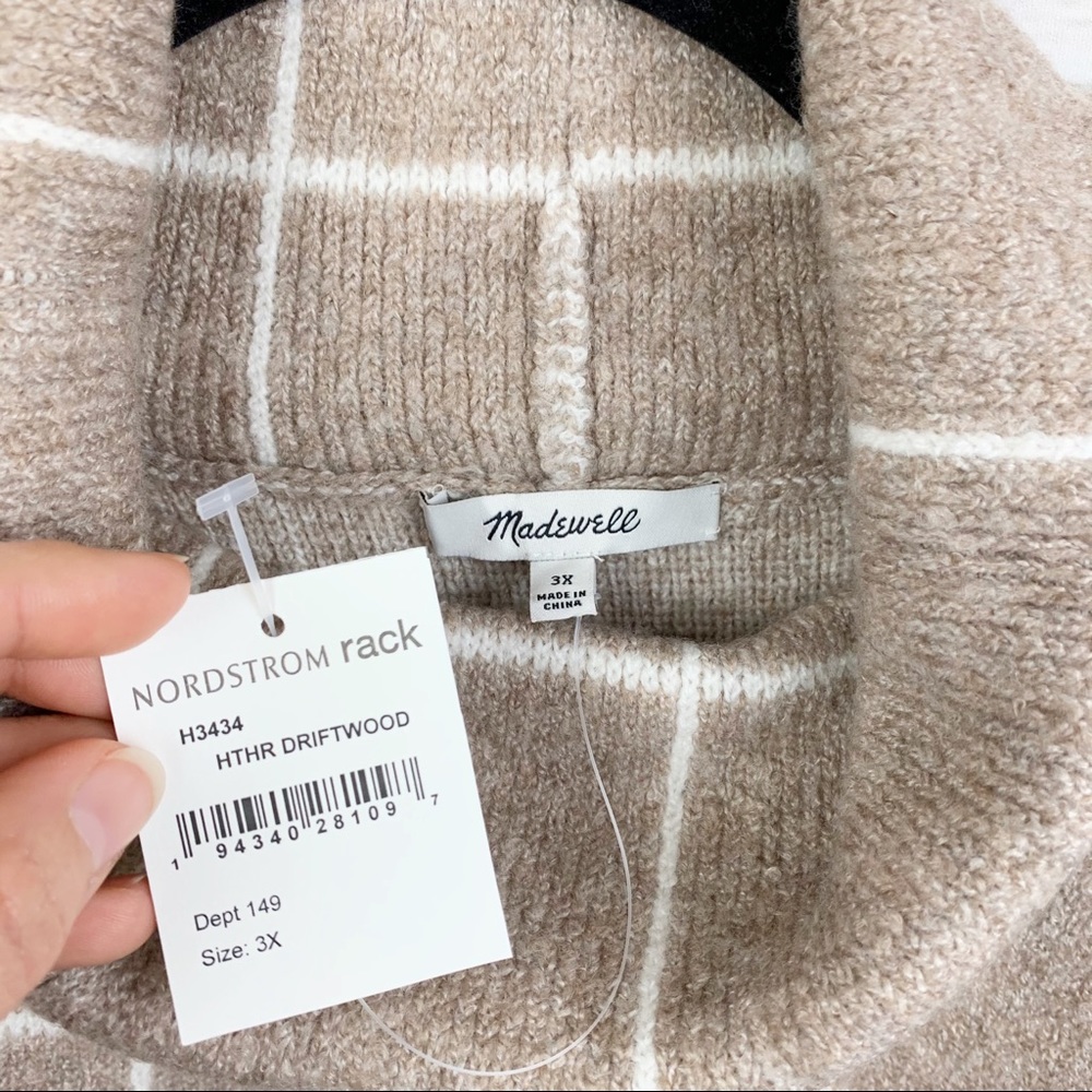 Madewell Windowpane Cozy Turtleneck Sweater - Picture 8 of 9